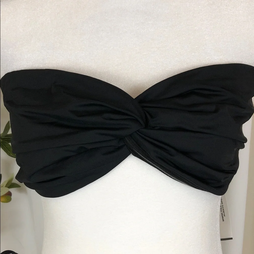NWT Tilly's Swim Bikini Bandeau Twist Top with Zebra Tie-Side Bottoms Sz XL (S2)